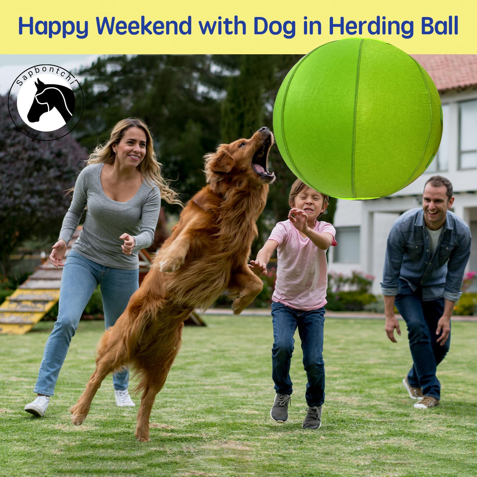 Herding Ball For Dogs, 22'' Horse Ball With Cover, Dog Herding Balls Large With Hand Pump, Horse Dog Toys For Play Hurding/Heard
